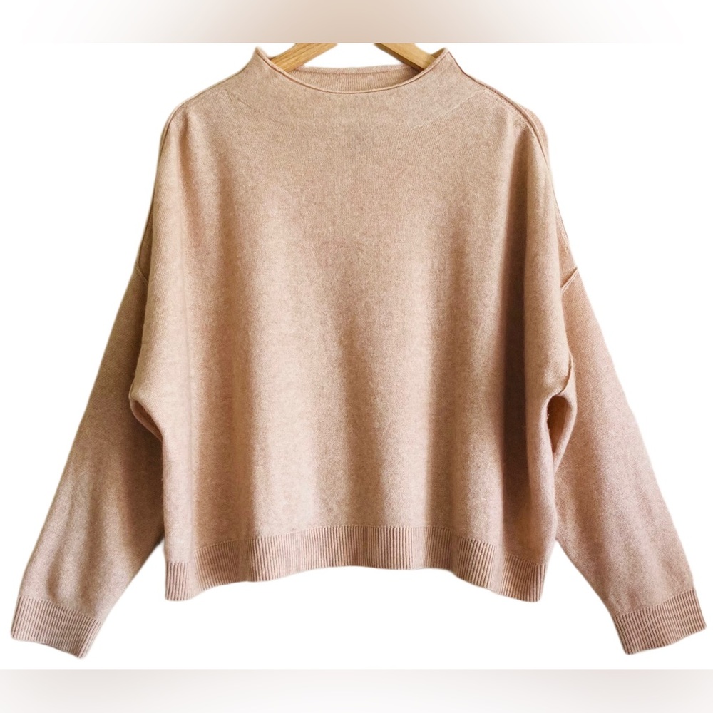 ANTHROPOLOGIE PILCRO 100% Cashmere Oversized Supersoft Mock Neck Alani Sweater M